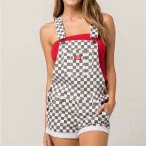 Dickie’s Short Overalls Checkered Print Size L